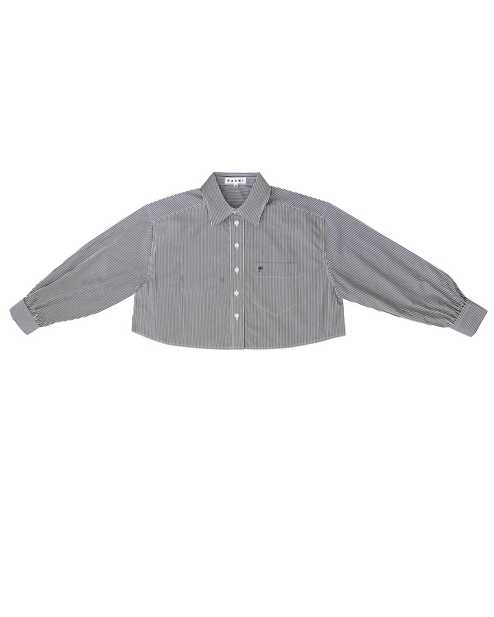 Striped Poplin Cropped Shirt