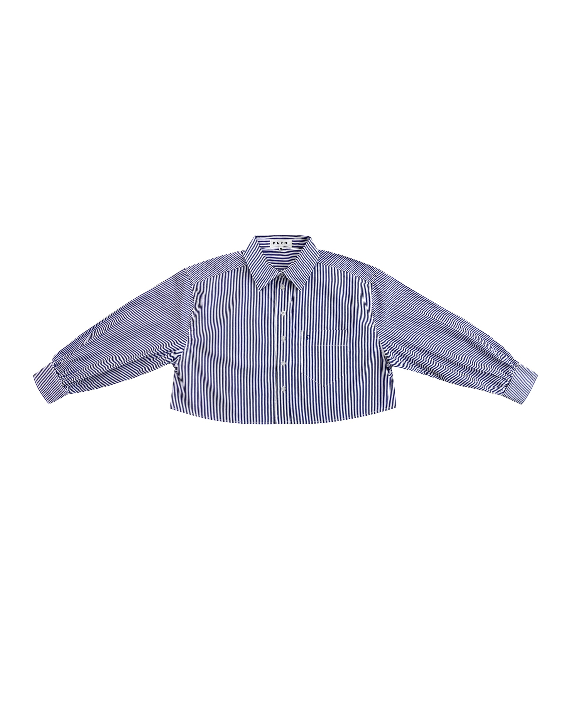 Striped Poplin Cropped Shirt