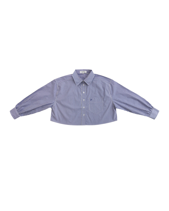 Striped Poplin Cropped Shirt
