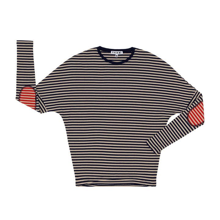 Skinny Stripe Dolman Tee Navy.