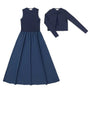 Bow Sweater+Jumper Set on blue on white background.