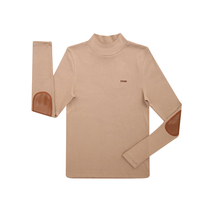 Leather Elbow Patch Tneck