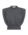 Grey vest on white background.