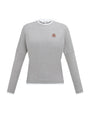 Gray Tshirt with a small logo on a white background