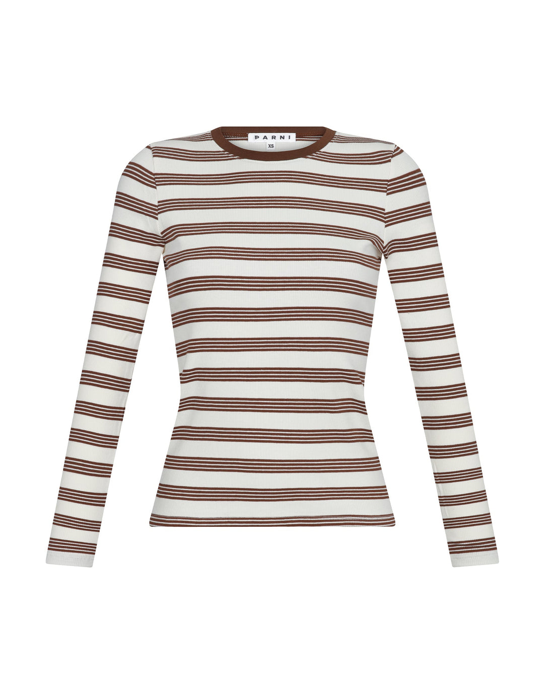 Brown and Ivory Tee on a white background.