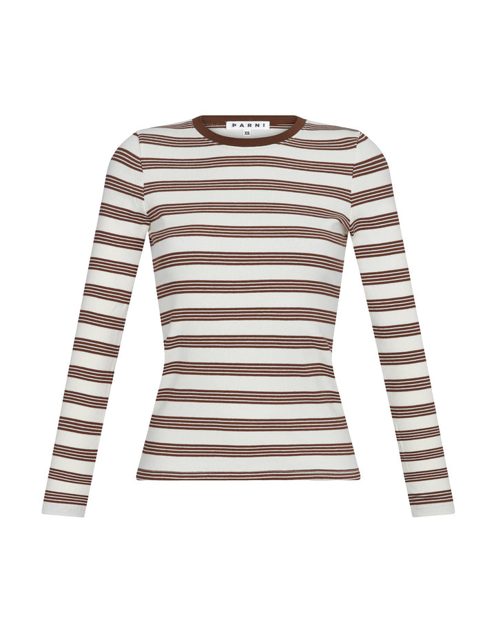 Brown and Ivory Tee on a white background.