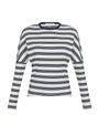 Navy and ivory dolman tee on white background.