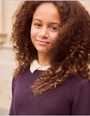 Girl wearing Girls Collared Sweater in Plum