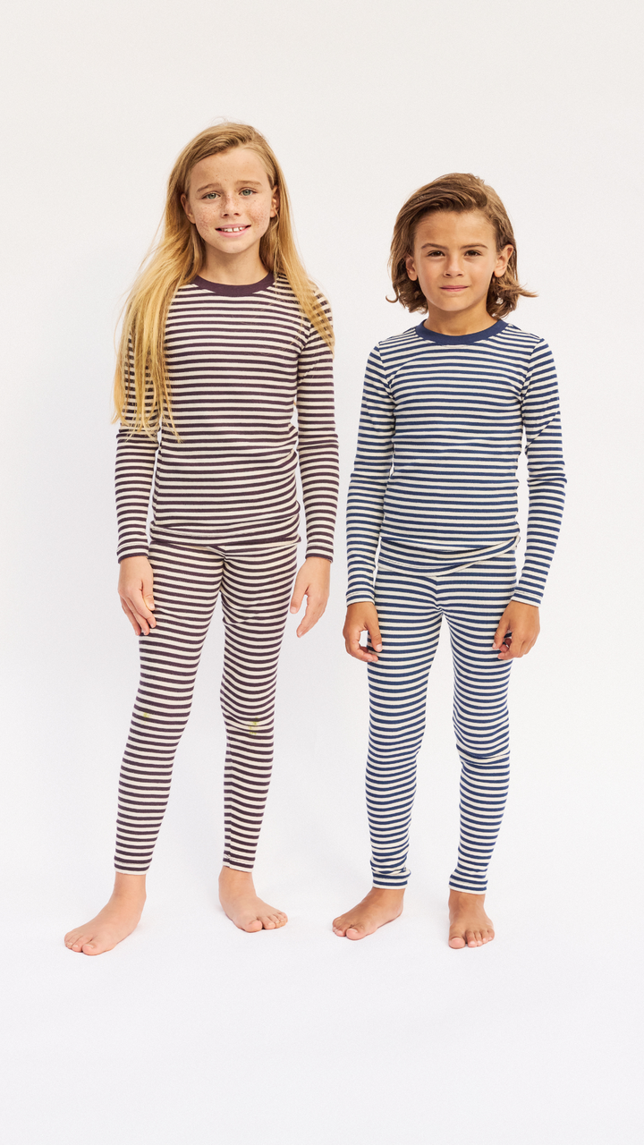 Kids Ribbed Striped Pajamas