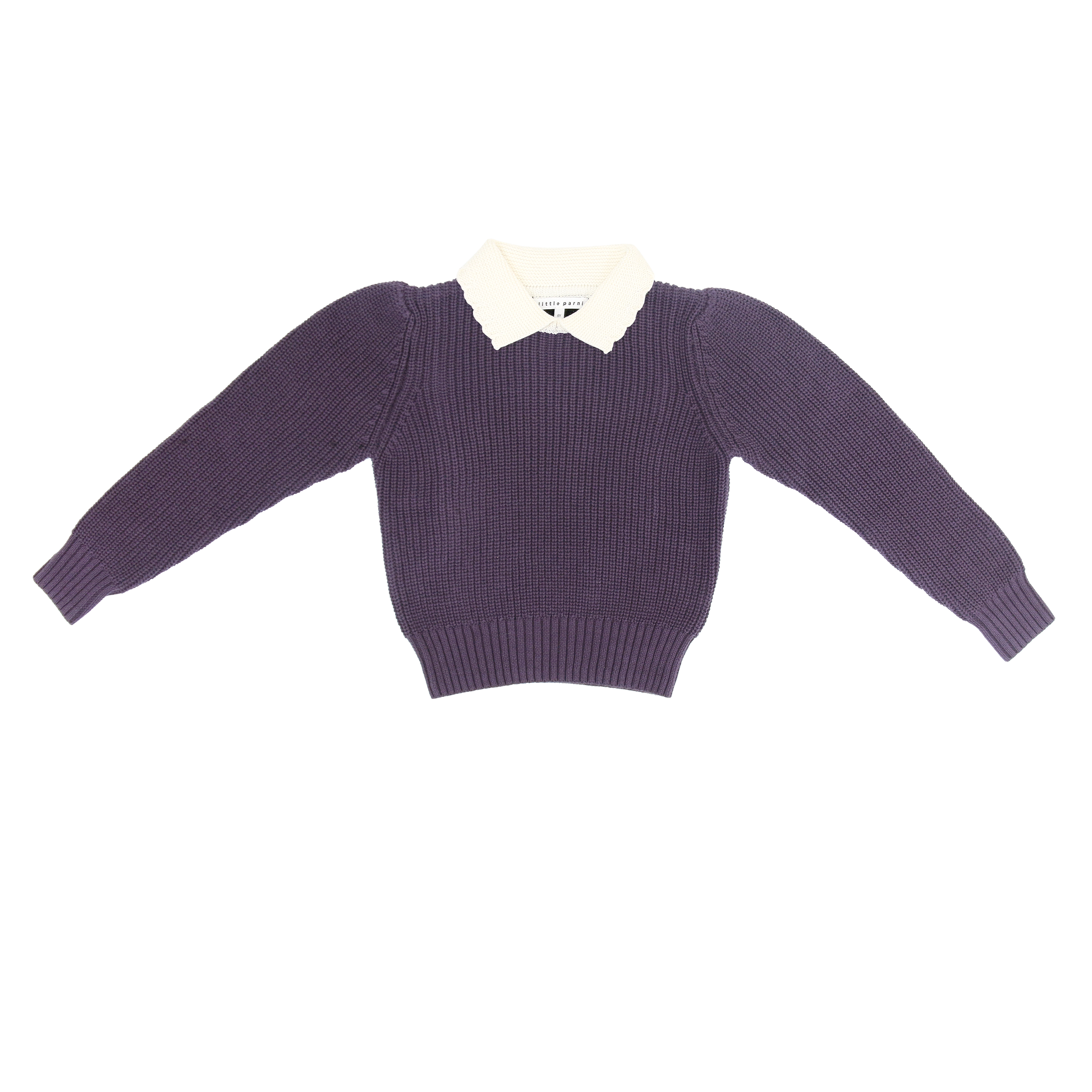 Girls Collared Sweater Plum