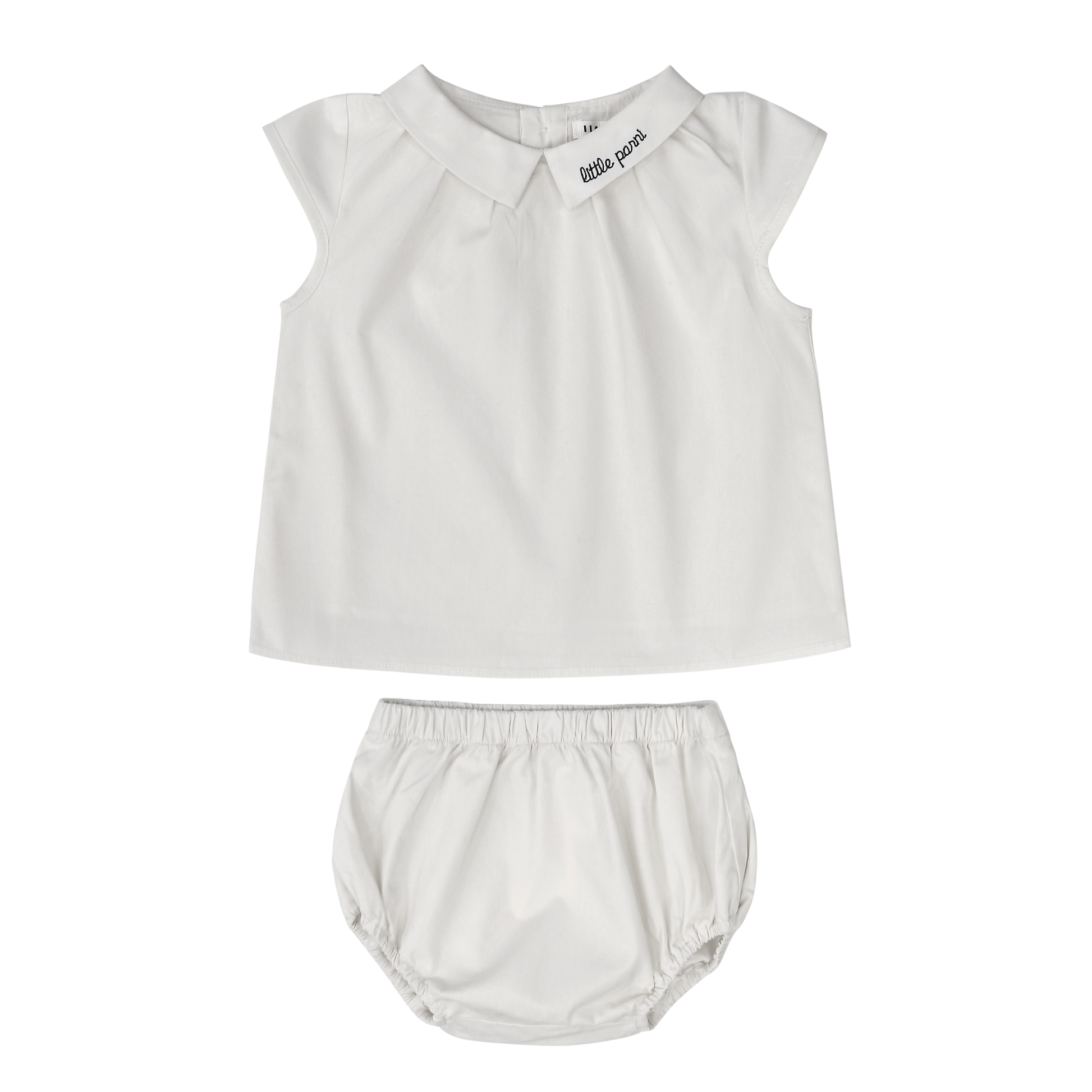 Two-piece Cotton Set With Bloomers white.