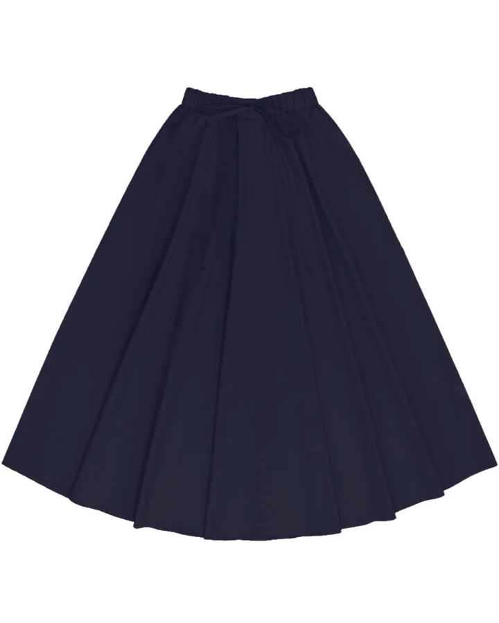 Navy blue skirt on a white background