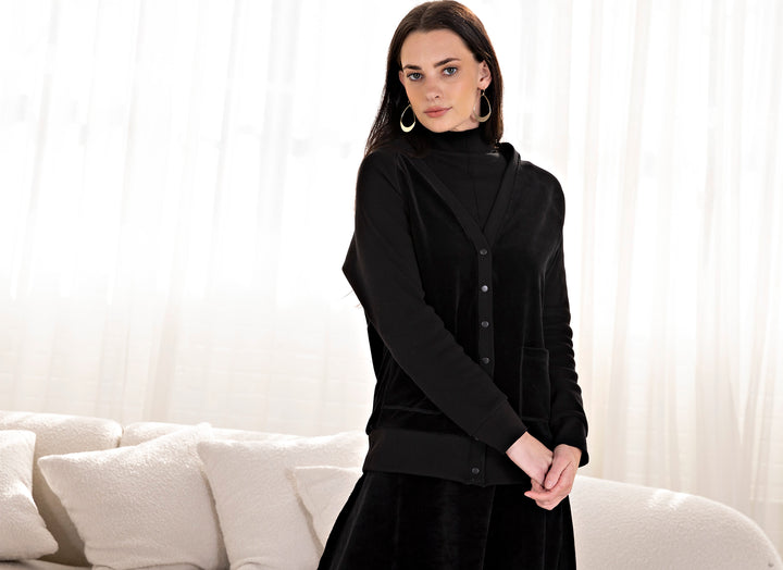Velour Cardigan
