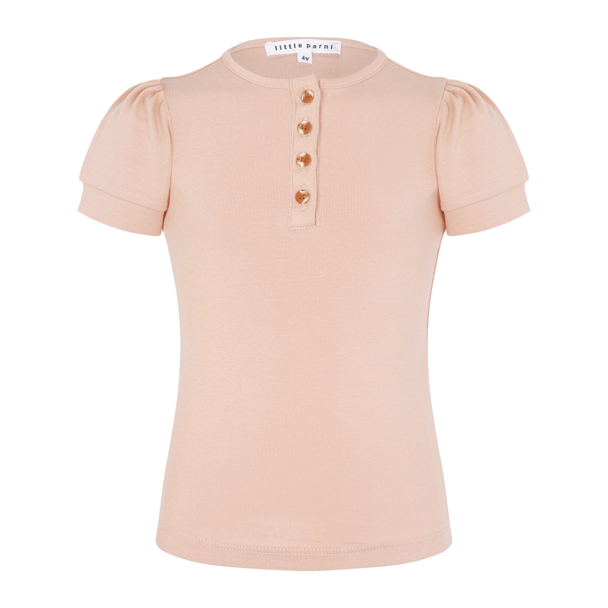 Girls Short Sleeve Henley T-Shirt