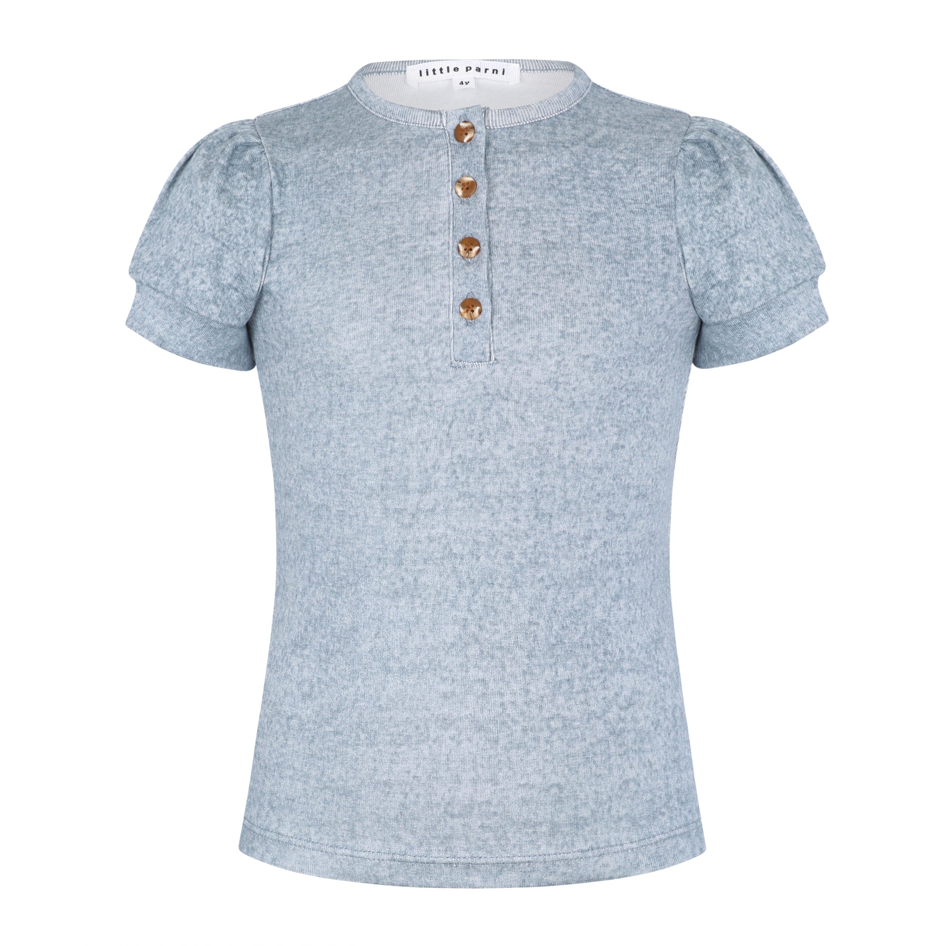 Girls Short Sleeve Henley T-Shirt