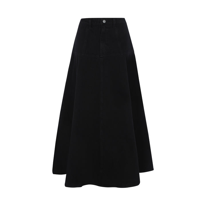 Denim maxi circle skirt