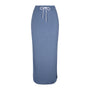 Midi Tie Skirt in blue.