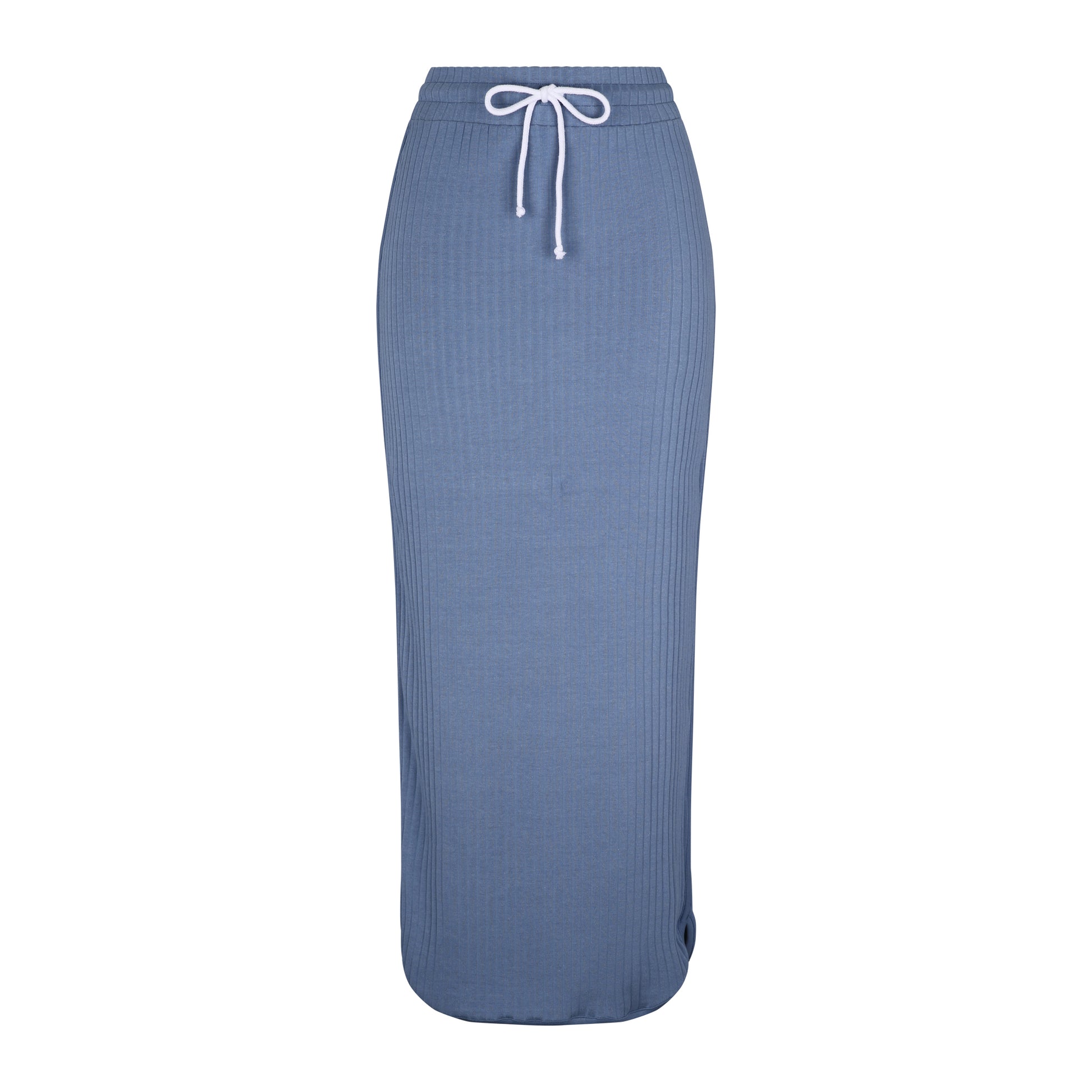 Midi Tie Skirt in blue.