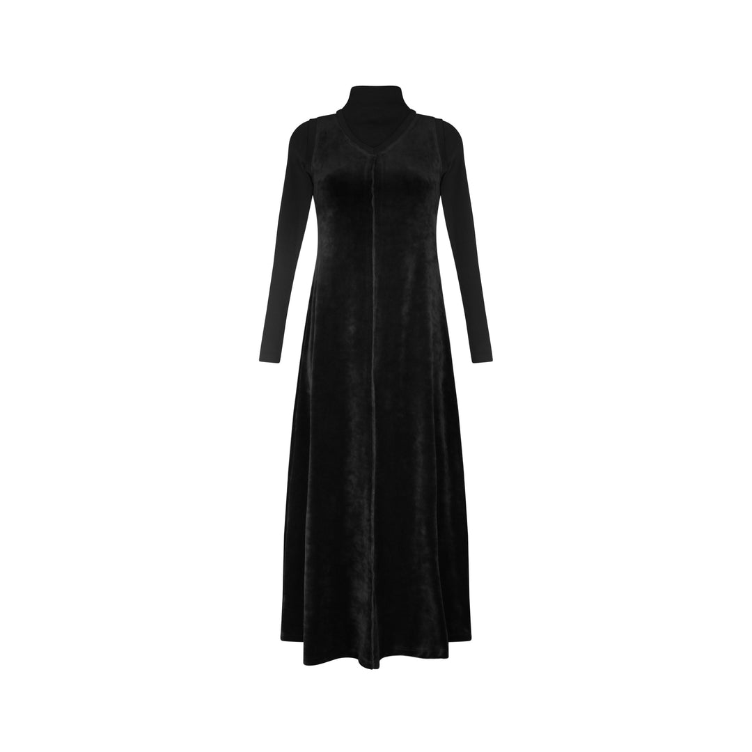 Turtleneck Velour Maxi