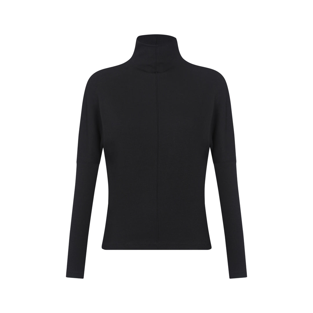 Ribbed Turtleneck Dolman with vein
