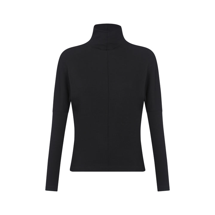 Ribbed Turtleneck Dolman with vein