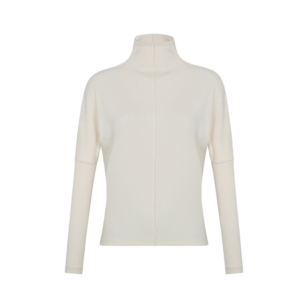 Ribbed Turtleneck Dolman with vein